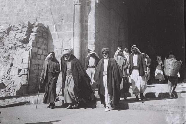 group of Palestinian men walking into Damascus Gate, Jerusalem, 1938 428635077 788138593347825 7554107826148822458 n