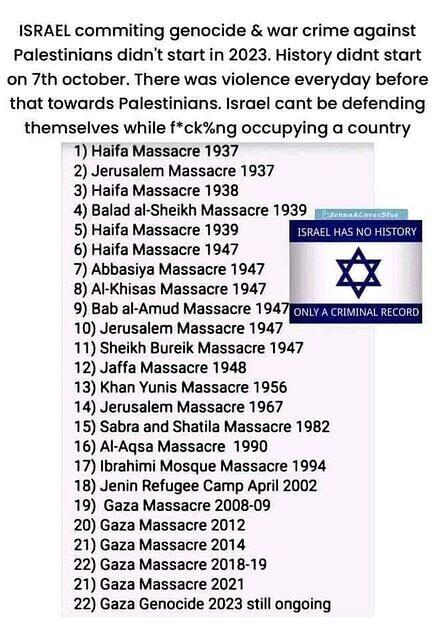 list of Israeli massacres of Palestinians