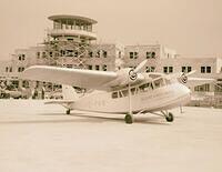 A Palestinian Airlines plane lands at Lod Airport, Palestine in 1940