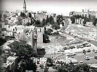 General view of the area outside Bab Al Amud in Jerusalem, Palestine 1969