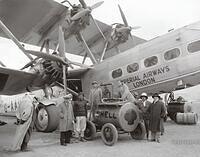 Imperial Airways plane refueling at Samakh Airport Tiberias 1938