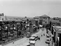 King George Street in Yaffa, Palestine in 1935, which was named Jerusalem Street after the Zionist occupation of Jaffa in 1948
