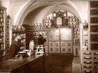 Latin Monastery Pharmacy in Jerusalem, Palestine at the beginning of the twentieth century