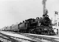 Lod Cairo Express train passing through Lod station on its way to Qantara Haifa Palestine 1936