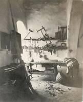Palestinian carpenter workshop in Nazareth, Circa 1850