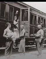 Palestinians boarding train dated 1894