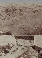 railway bridge located in Wadi Sarar near the city of Jerusalem, Palestine 1898