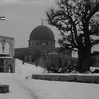 snow falling on the city of Jerusalem, Palestine 1921
